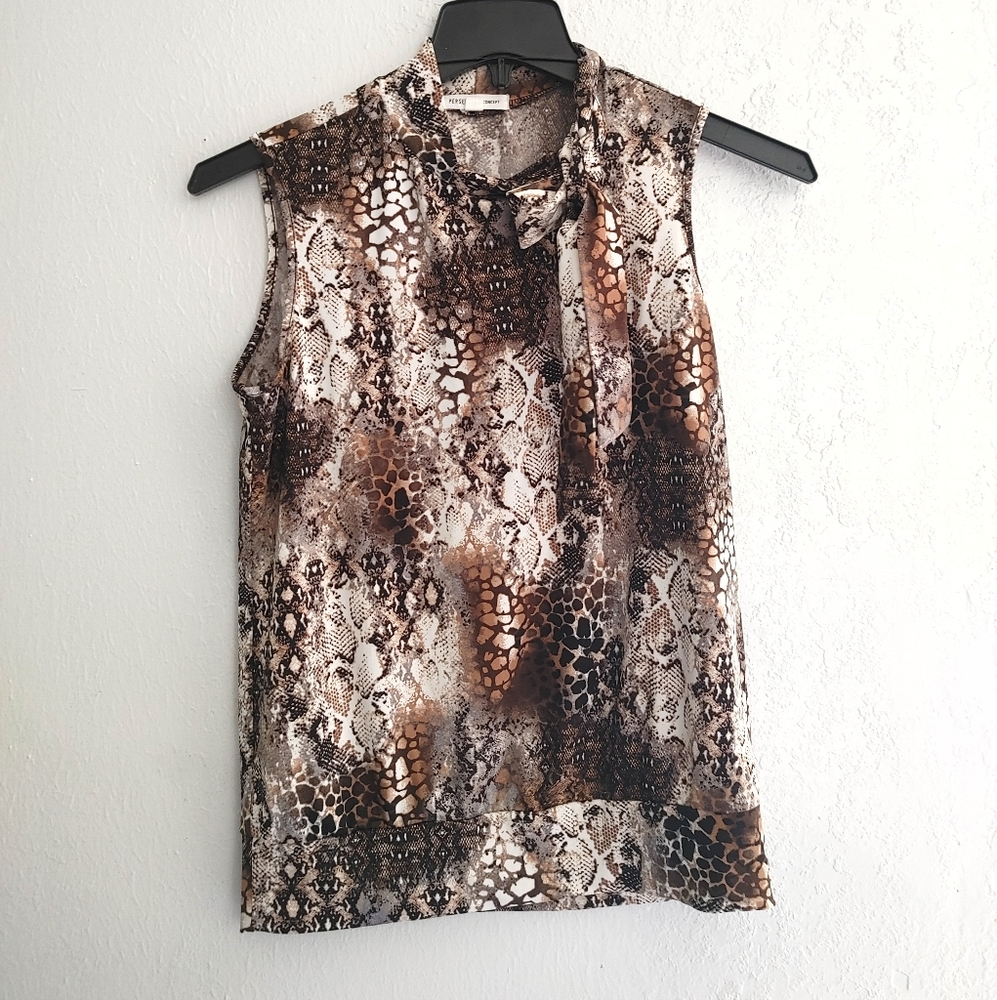 Animal Print Short Sleeve Blouse